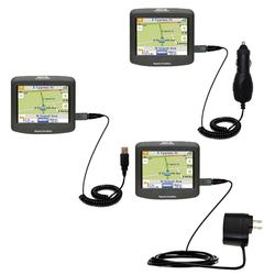 Gomadic Deluxe Kit for the Magellan Roadmate 1212 includes a USB cable with Car and Wall Charger - B