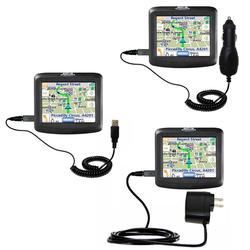 Gomadic Deluxe Kit for the Magellan Roadmate 1215 includes a USB cable with Car and Wall Charger - B