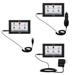 Gomadic Deluxe Kit for the Mio Technology C325 includes a USB cable with Car and Wall Charger - Bran