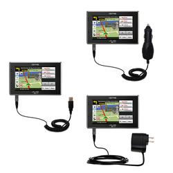 Gomadic Deluxe Kit for the Mio Technology C620 includes a USB cable with Car and Wall Charger - Bran