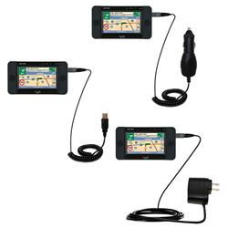 Gomadic Deluxe Kit for the Mio Technology C810 includes a USB cable with Car and Wall Charger - Bran