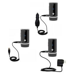 Gomadic Deluxe Kit for the Motorola W375 includes a USB cable with Car and Wall Charger - Brand w/ T