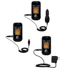 Gomadic Deluxe Kit for the Motorola ZN4 includes a USB cable with Car and Wall Charger - Brand w/ Ti