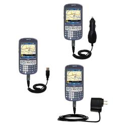 Gomadic Deluxe Kit for the PalmOne Treo 800w includes a USB cable with Car and Wall Charger - Brand