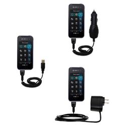 Gomadic Deluxe Kit for the Samsung SGH-F700 includes a USB cable with Car and Wall Charger - Brand w