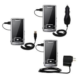 Gomadic Deluxe Kit for the Samsung SGH-G800 includes a USB cable with Car and Wall Charger - Brand w
