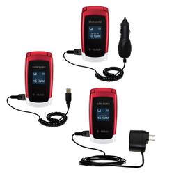Gomadic Deluxe Kit for the Samsung SGH-T219 includes a USB cable with Car and Wall Charger - Brand w