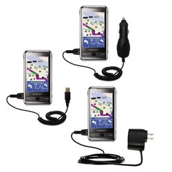Gomadic Deluxe Kit for the Samsung SGH-i900 includes a USB cable with Car and Wall Charger - Brand w