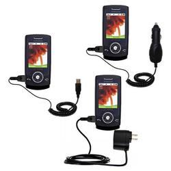 Gomadic Deluxe Kit for the Samsung SPH-A523 includes a USB cable with Car and Wall Charger - Brand w