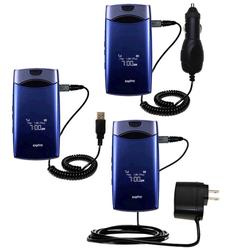 Gomadic Deluxe Kit for the Sanyo Katana LX includes a USB cable with Car and Wall Charger - Brand w/