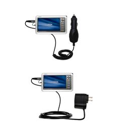 Gomadic Essential Kit for the Cowon iAudio A2 Portable Media Player - includes Car and Wall Charger with Rap