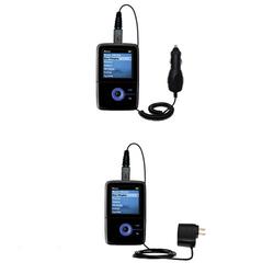 Gomadic Essential Kit for the Creative Zen V Plus - includes Car and Wall Charger with Rapid Charge Technolo