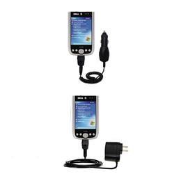 Gomadic Essential Kit for the Dell Axim X50 - includes Car and Wall Charger with Rapid Charge Technology -
