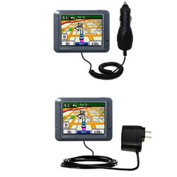 Gomadic Essential Kit for the Garmin Nuvi 265T - includes Car and Wall Charger with Rapid Charge Technology