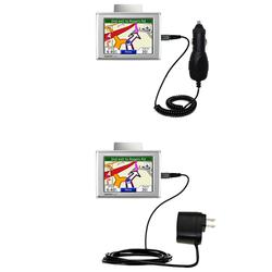 Gomadic Essential Kit for the Garmin Nuvi 310 - includes Car and Wall Charger with Rapid Charge Technology