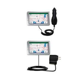 Gomadic Essential Kit for the Garmin Nuvi 750 - includes Car and Wall Charger with Rapid Charge Technology