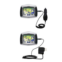 Gomadic Essential Kit for the Garmin Zumo 400 - includes Car and Wall Charger with Rapid Charge Technology
