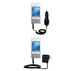 Gomadic Essential Kit for the Gigabyte GSmart i300 - includes Car and Wall Charger with Rapid Charge Technol