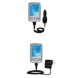 Gomadic Essential Kit for the HP iPAQ hx2700 Series - includes Car and Wall Charger with Rapid Charge Techno
