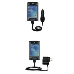 Gomadic Essential Kit for the HP iPAQ hx4710 / hx 4710 - includes Car and Wall Charger with Rapid Charge Tec