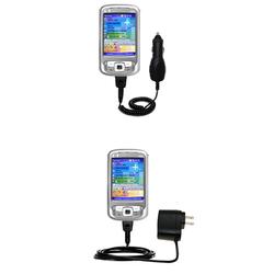 Gomadic Essential Kit for the HP iPAQ rw6800 Series - includes Car and Wall Charger with Rapid Charge Techno