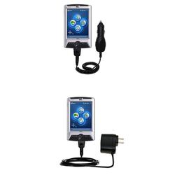 Gomadic Essential Kit for the HP iPAQ rx3417 / rx 3417 - includes Car and Wall Charger with Rapid Charge Tec