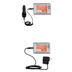 Gomadic Essential Kit for the HP iPAQ rx5700 / rx 5700 - includes Car and Wall Charger with Rapid Charge Tec