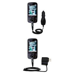 Gomadic Essential Kit for the HTC Shadow II - includes Car and Wall Charger with Rapid Charge Technology -