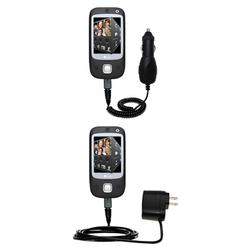 Gomadic Essential Kit for the HTC Touch Dual - includes Car and Wall Charger with Rapid Charge Technology -