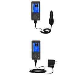 Gomadic Essential Kit for the Insignia 2GB MP3 Player - includes Car and Wall Charger with Rapid Charge Tech