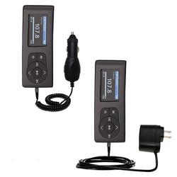 Gomadic Essential Kit for the Insignia Sport 1GB MP3 Player - includes Car and Wall Charger with Rapid Charg