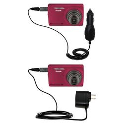 Gomadic Essential Kit for the Kodak M1093 IS - includes Car and Wall Charger with Rapid Charge Technology -