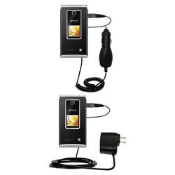 Gomadic Essential Kit for the Kyocera S4000 Mako - includes Car and Wall Charger with Rapid Charge Technolog