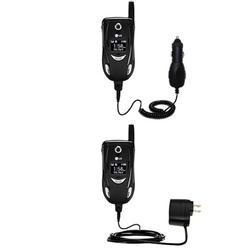 Gomadic Essential Kit for the LG AX490 - includes Car and Wall Charger with Rapid Charge Technology - Gomad