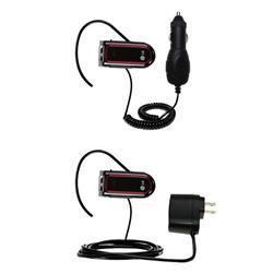 Gomadic Essential Kit for the LG Bluetooth Headset HBM-730 - includes Car and Wall Charger with Rapid Charge