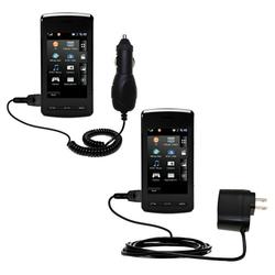 Gomadic Essential Kit for the LG DARE - includes Car and Wall Charger with Rapid Charge Technology - Gomadi