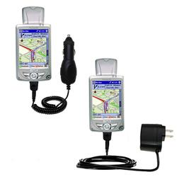 Gomadic Essential Kit for the Mio Technology 168 RS - includes Car and Wall Charger with Rapid Charge Techno