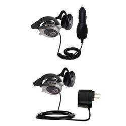 Gomadic Essential Kit for the Motorola Bluetooth Headset BT820 - includes Car and Wall Charger with Rapid Ch