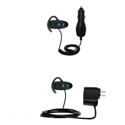 Gomadic Essential Kit for the Motorola Bluetooth Headset H3 - includes Car and Wall Charger with Rapid Charg