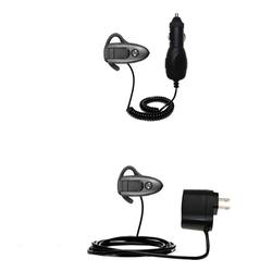 Gomadic Essential Kit for the Motorola Bluetooth Headset H500 - includes Car and Wall Charger with Rapid Cha