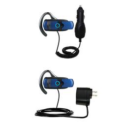 Gomadic Essential Kit for the Motorola Bluetooth Headset H800 - includes Car and Wall Charger with Rapid Cha
