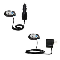 Gomadic Essential Kit for the Motorola Bluetooth Headset HF800 - includes Car and Wall Charger with Rapid Ch