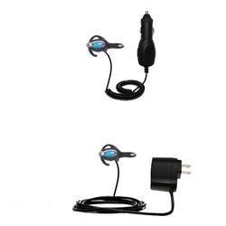 Gomadic Essential Kit for the Motorola Bluetooth Headset HS850 - includes Car and Wall Charger with Rapid Ch