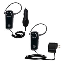 Gomadic Essential Kit for the Motorola H680 -must use with cradle- - includes Car and Wall Charger with Rapi