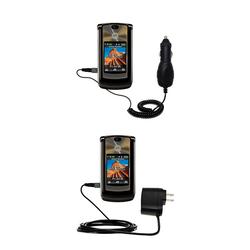 Gomadic Essential Kit for the Motorola MOTORAZR 2 V9m - includes Car and Wall Charger with Rapid Charge Tech