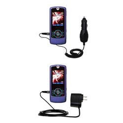 Gomadic Essential Kit for the Motorola MOTORIZR Z3 - includes Car and Wall Charger with Rapid Charge Technol