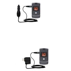 Gomadic Essential Kit for the Motorola RAZR V3c - includes Car and Wall Charger with Rapid Charge Technology