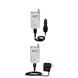 Gomadic Essential Kit for the Motorola T720i - includes Car and Wall Charger with Rapid Charge Technology -
