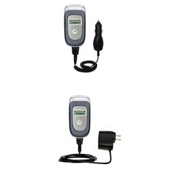 Gomadic Essential Kit for the Motorola V195 - includes Car and Wall Charger with Rapid Charge Technology -