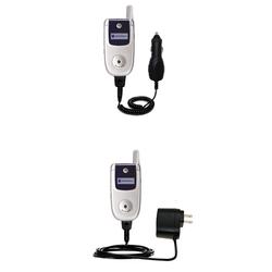 Gomadic Essential Kit for the Motorola V220 - includes Car and Wall Charger with Rapid Charge Technology -